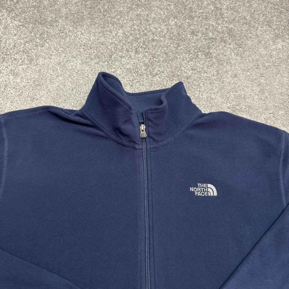 The North Face TKA 100 Full Zip Fleece Jacket Men XXL Navy Blue Warm Outdoor